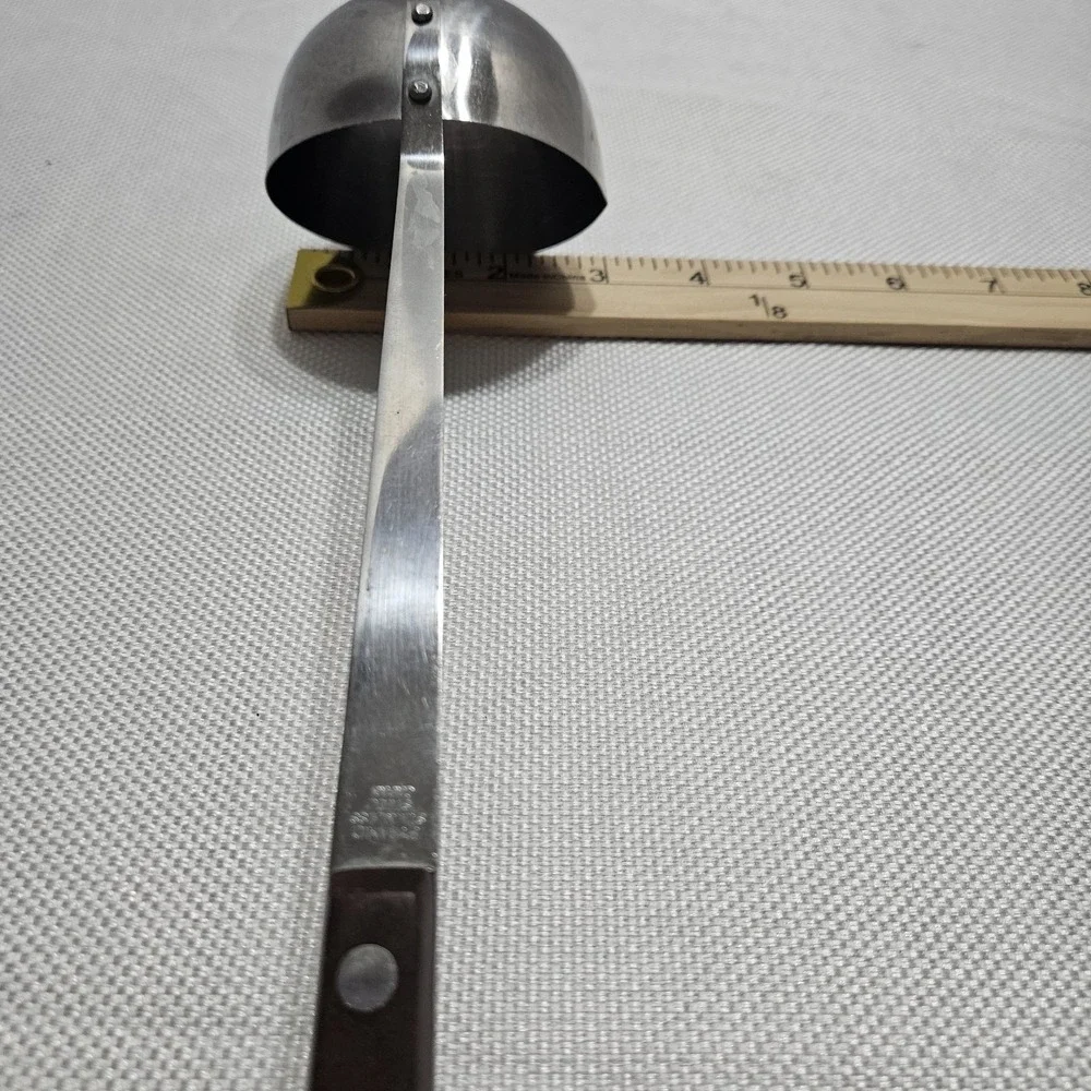 Pyramid Stainless Steel Soup Ladle Wood Handle Japan Vintage Mid Century Modern